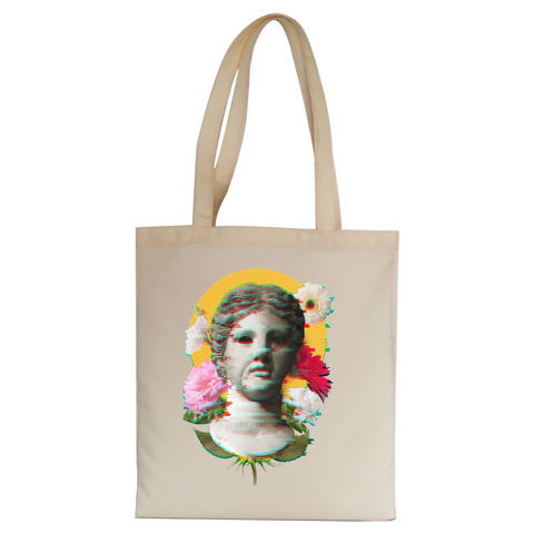 Woman statue glitch tote bag canvas shopping - Graphic Gear