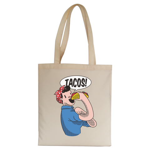 Tacos riverter girl tote bag canvas shopping - Graphic Gear