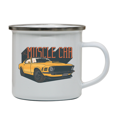 Muscle car enamel camping mug outdoor cup colors - Graphic Gear