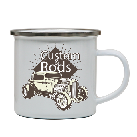 Hot rod custom quote enamel camping mug outdoor cup colors - Graphic Gear