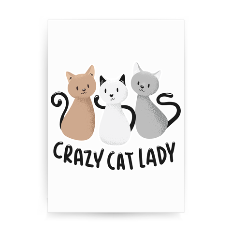 Crazy cat lady print poster wall art decor - Graphic Gear
