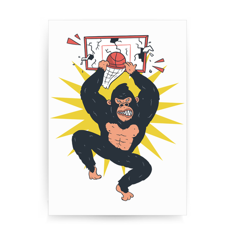 Gorilla drunk print poster wall art decor - Graphic Gear