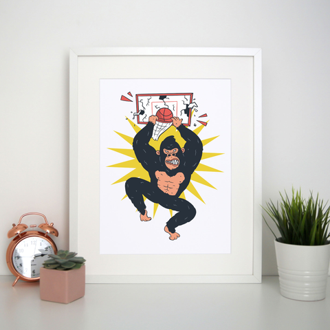 Gorilla drunk print poster wall art decor - Graphic Gear