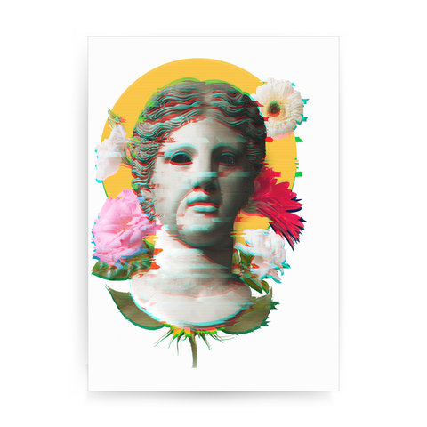 Woman statue glitch print poster wall art decor - Graphic Gear