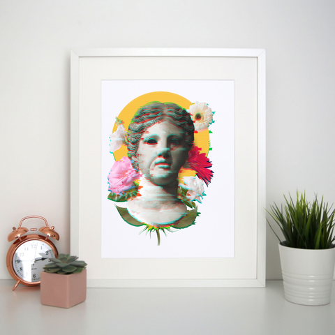 Woman statue glitch print poster wall art decor - Graphic Gear