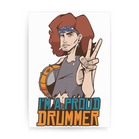 Proud drummer print poster wall art decor - Graphic Gear