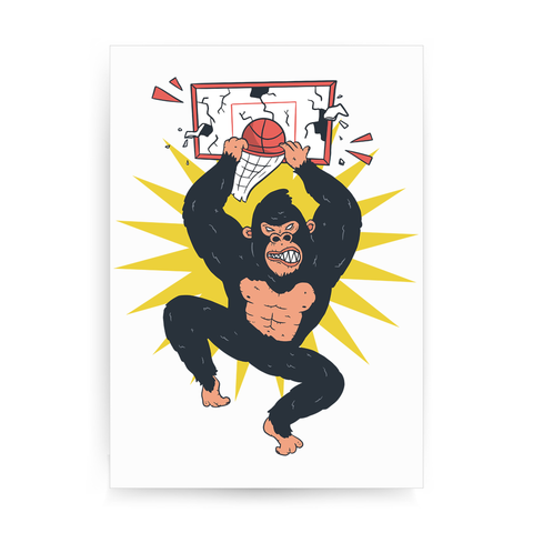 Gorilla drunk print poster wall art decor - Graphic Gear
