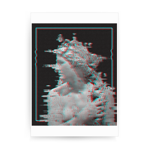 Glitch statue print poster wall art decor - Graphic Gear