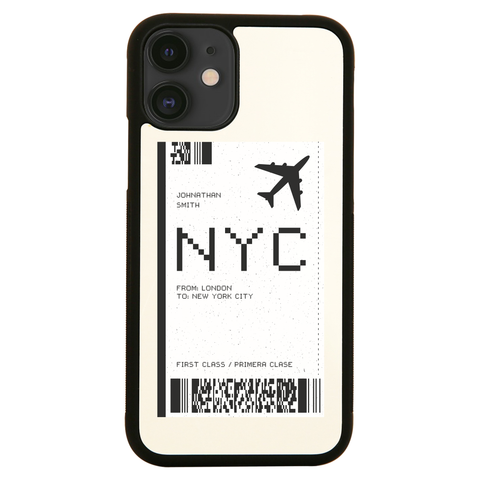 NYC plane ticket iPhone case cover 11 11Pro Max XS XR X - Graphic Gear