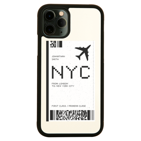 NYC plane ticket iPhone case cover 11 11Pro Max XS XR X - Graphic Gear