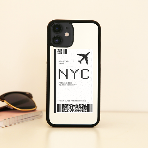 NYC plane ticket iPhone case cover 11 11Pro Max XS XR X - Graphic Gear