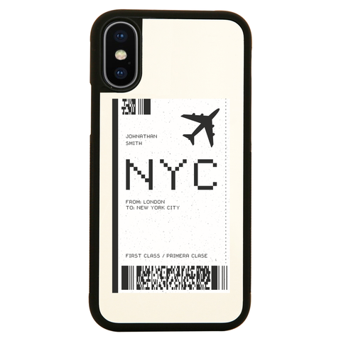 NYC plane ticket iPhone case cover 11 11Pro Max XS XR X - Graphic Gear