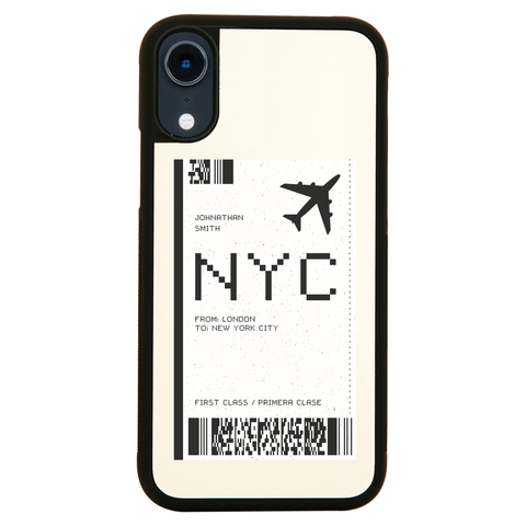 NYC plane ticket iPhone case cover 11 11Pro Max XS XR X - Graphic Gear