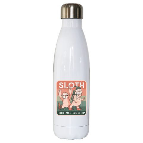 Sloth hiking club water bottle stainless steel reusable - Graphic Gear