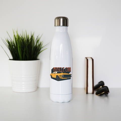 Muscle car water bottle stainless steel reusable - Graphic Gear