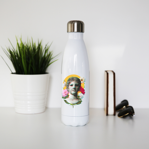 Woman statue glitch water bottle stainless steel reusable - Graphic Gear