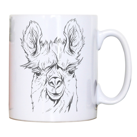 Llama line art mug coffee tea cup - Graphic Gear