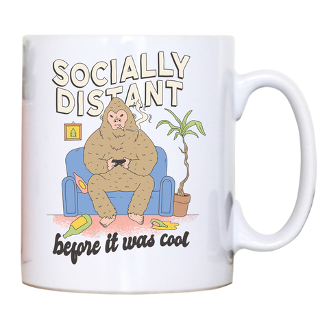 Socially distant bigfoot mug coffee tea cup - Graphic Gear