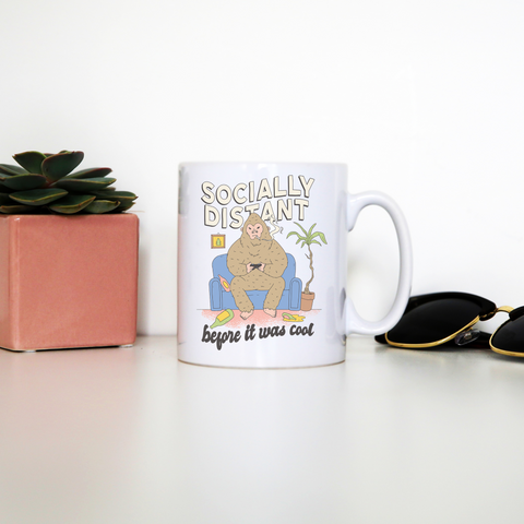 Socially distant bigfoot mug coffee tea cup - Graphic Gear