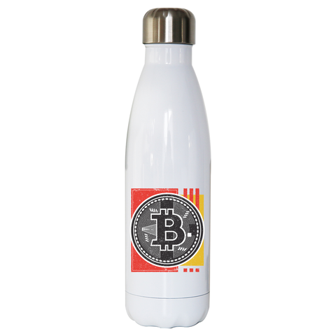 Bitcoin abstract water bottle stainless steel reusable - Graphic Gear
