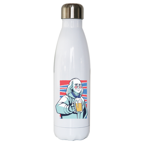 Franklin beer water bottle stainless steel reusable - Graphic Gear