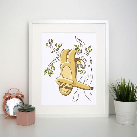 Hanging sloth print poster wall art decor - Graphic Gear