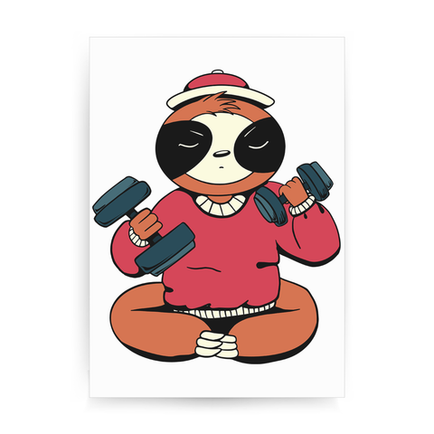Sloth exercise print poster wall art decor - Graphic Gear