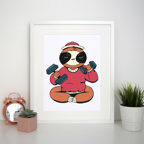 Sloth exercise print poster wall art decor - Graphic Gear