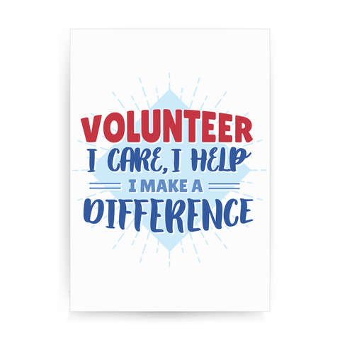 Volunteer lettering print poster wall art decor - Graphic Gear