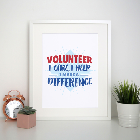 Volunteer lettering print poster wall art decor - Graphic Gear