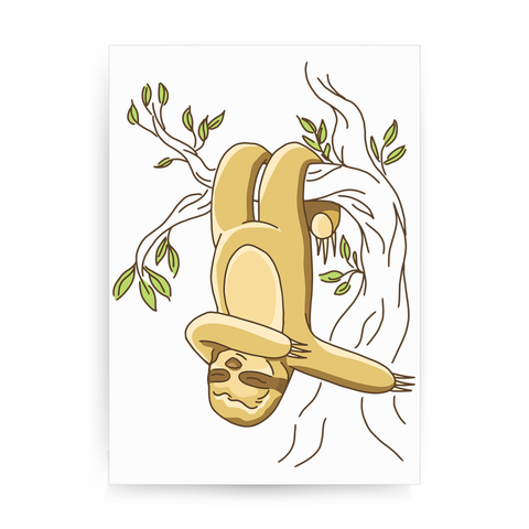 Hanging sloth print poster wall art decor - Graphic Gear