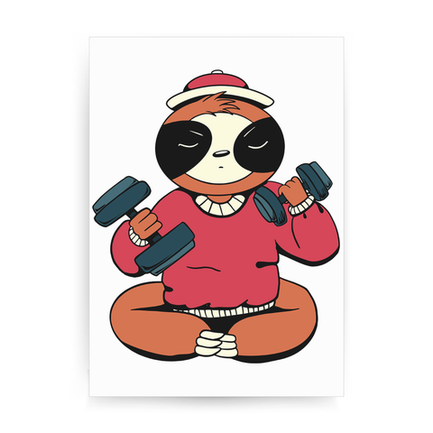 Sloth exercise print poster wall art decor - Graphic Gear