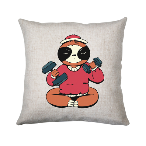 Sloth exercise cushion cover pillowcase linen home decor - Graphic Gear
