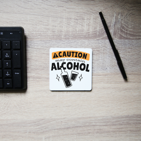 Alcohol caution coaster drink mat - Graphic Gear