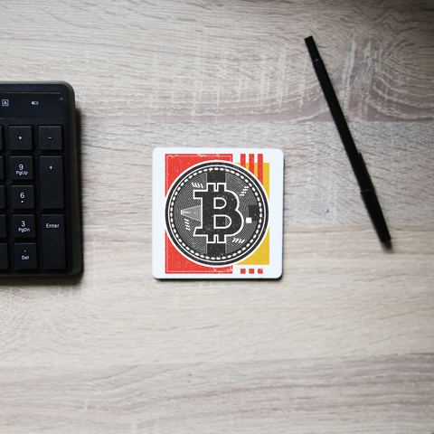 Bitcoin abstract coaster drink mat - Graphic Gear