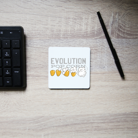 Pop corn evolution coaster drink mat - Graphic Gear