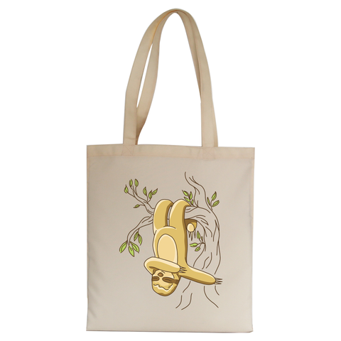 Hanging sloth tote bag canvas shopping - Graphic Gear