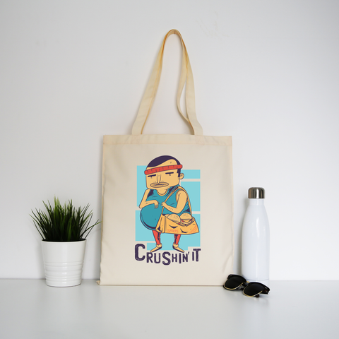 Crushing it man tote bag canvas shopping - Graphic Gear