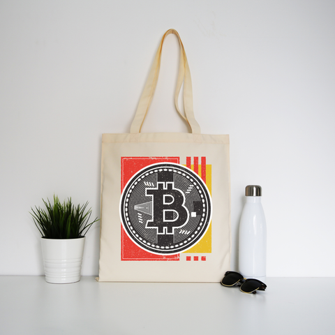 Bitcoin abstract tote bag canvas shopping - Graphic Gear