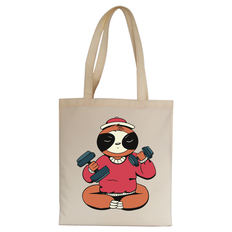 Sloth exercise tote bag canvas shopping - Graphic Gear