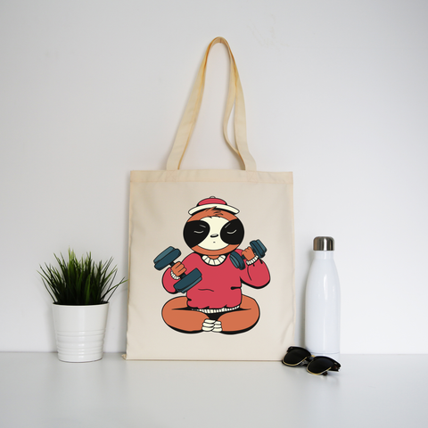 Sloth exercise tote bag canvas shopping - Graphic Gear