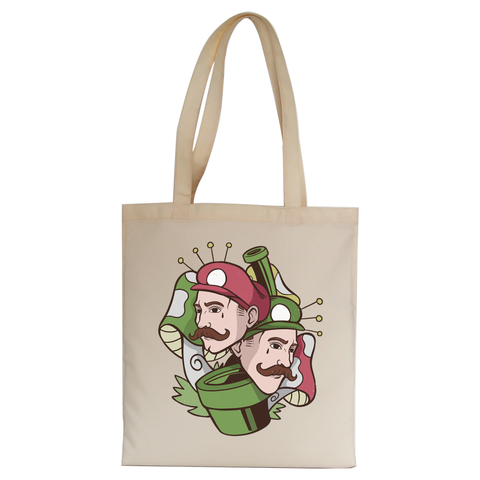 Mushroom brothers tote bag canvas shopping - Graphic Gear