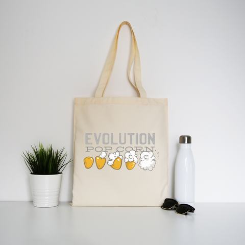 Pop corn evolution tote bag canvas shopping - Graphic Gear