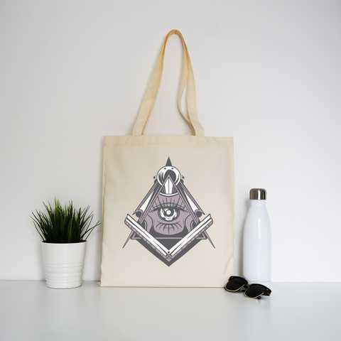 Freemasonry symbol tote bag canvas shopping - Graphic Gear