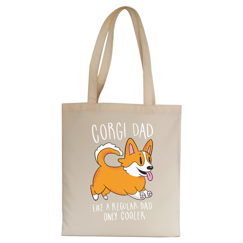 Corgi dad tote bag canvas shopping - Graphic Gear