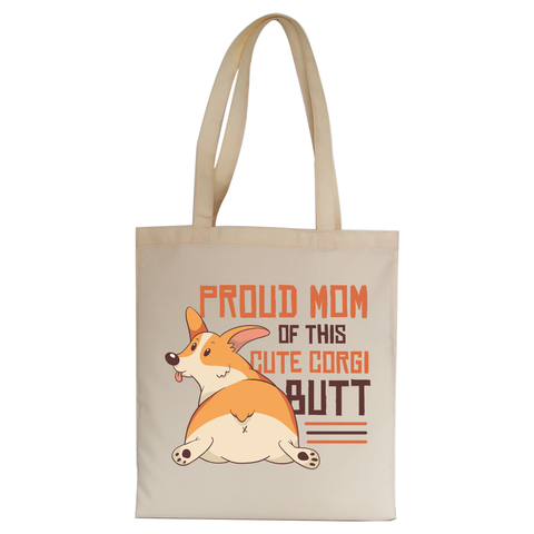 Corgi mom tote bag canvas shopping - Graphic Gear