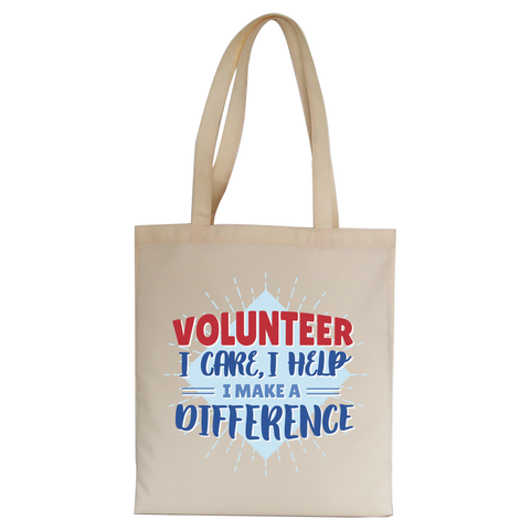 Volunteer lettering tote bag canvas shopping - Graphic Gear