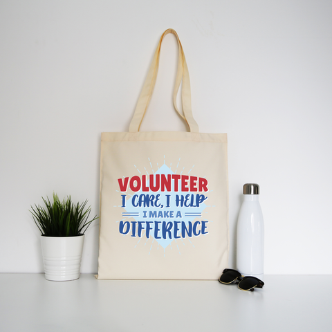 Volunteer lettering tote bag canvas shopping - Graphic Gear