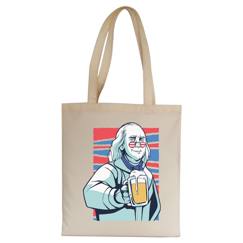 Franklin beer tote bag canvas shopping - Graphic Gear