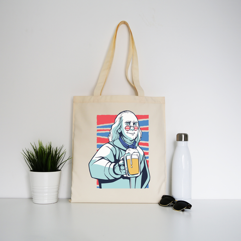 Franklin beer tote bag canvas shopping - Graphic Gear
